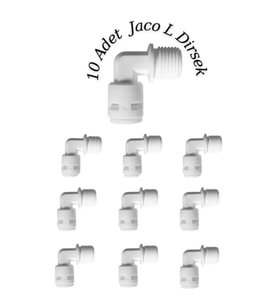 Su Arıtma Filtre Bağlantı L Dirsek 1/4 - 6 Mm (jaco - Vidalı Bağlantı) 10 Adet