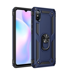 Xiaomi Redmi 9a Kılıf Sofya Yüzüklü Silikon Kapak - Lacivert