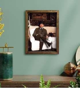 BK Gift Atatürk Temalı Doğal Masif Ahşap Çerçeveli Tablo 30x40cm-42