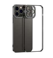 ALLY Fashion Series iPhone 11 Pro 5.8inç Kılıf Renkli Kenar Lazer Çerçeveli Silikon Kılıf (Siyah)
