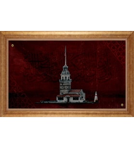 EV İŞYERİ OFİS İÇİN ALTIN ÇERÇEVELİ PASPARTULU TABLO VB803