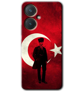 Vivo Y27 Kılıf HD Desen Baskılı Kılıf - Atatürk Bayrak