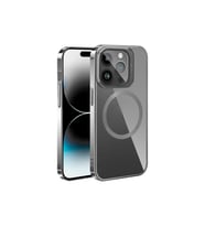 Apple iPhone 15 Pro Max Uyumlu Kılıf M-safe Şarj Özellikli Standlı Zore Klon Kapak (Gümüş)