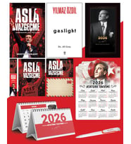 Asla Vazgeçme - Ayraç - Kartpostal - Poster - Gaslight -  2026 Ajanda İstikbal - İstikbal Ahşap Duvar Takvimi - Masa Takvimi