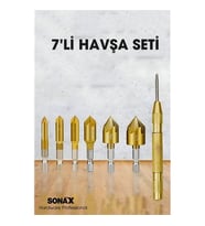 7'li HSS Titanyum Kaplı Kılavuz ve Havşa Matkap Ucu Seti + Otomatik Zımba