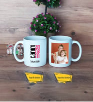 Anneye Hediye Kupa Bardak Beyaz Fotoğraflı Anneler Günü Doğum Günü Hediyesi