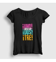 Presmono Kadın Siyah Uno Dos Tre Green Day T-Shirt 55847tt
