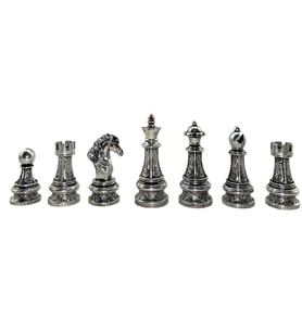 ( Sadece Satranç Taşı İsteyene ) GiftHome Premium Battal Boy Metal İşlemeli KLASİK Satranç Taşı