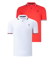 İKİLİ SET T8594 DEWBERRY ERKEK T-SHIRT-BEYAZ-NAR (Karışık)