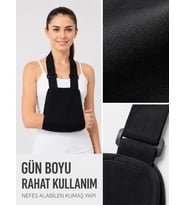 Ortopedik Kol Askısı Ayarlanabilir Boyun Askılı Kol Destek Aparatı Siyah