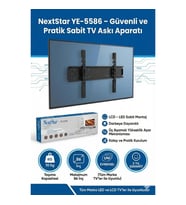 NEXT YE-5586 45-86'' Sabit LCD LED Tv Askı Aparatı - Su Terazili (Siyah)