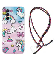 Huawei Nova Y70 Y90 Nova 9 SE  Kılıf Boyun Asklı Rasta Silikon Unicorn Mektup 1800