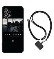 Samsung Galaxy M14 Kılıf Silikon Boyun Askılı İpli Desenli Silikon New York 1612