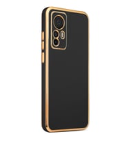 Xiaomi Mi 12T Kılıf Zore Bark Kenarları Altın Renk Kılıf (Siyah)