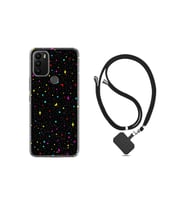 General Mobile Gm 21 Plus Kılıf Ipli Boyun Askılı Desenli Silikon Puantiye Ve Ay 1726