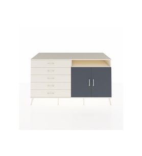 Kronos Konsol 2 Raflı 5 Çekmeceli 2 Kapaklı 176x59x99 Aytaşı-Antrasit/Aytaşı