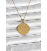 316L Çelik Gold Renk Ayetel Kürsi Yazılı Kolye 5886 - SSSSSS6471-8856