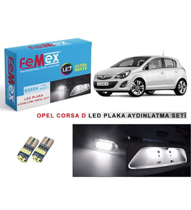 Opel Corsa D LED Plaka Aydınlatma Ampul Seti FEMEX Parlak Beyaz