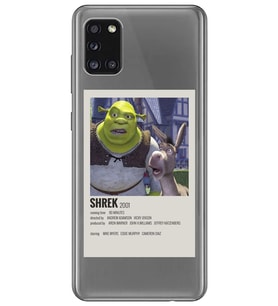 Samsung Galaxy A31 Uyumlu Shrek Minimalsit Poster Desenli Şeffaf Telefon Kılıfı