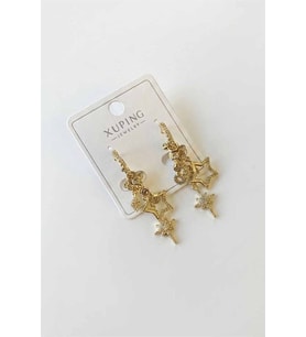 Kuzey Yıldızı Charm Küpe - Altın