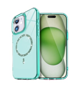 Newface Apple iPhone 12 Live Diamond Magsafe Kapak - Yeşil
