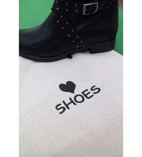 2 Adet Shoes Baskılı Keten Ayakkabı Poşeti - Ayakkabı Düzenleyici