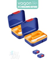 Vagonlife 2’li Beslenme Kutusu  ( Seçtiğiniz Renkte 2 Adet Gönderilir ) (Mavi)
