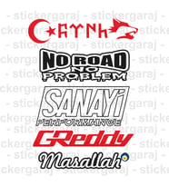 göktürk bayrak kurt Araba Sticker etiket seti - motosiklet bisiklet otomobil cam duvar buzdolabı kask atv laptop tablet uyumlu coklu set etiket