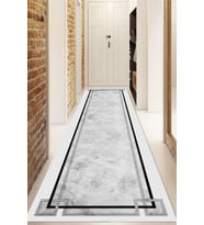 Dijital Baskılı Kaymaz Taban Yıkanabilir Modern Yolluk Ve Koridor Halısı NDU-SD-1128 (Gri)
