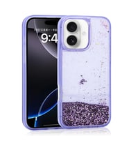 Apple iPhone 16 Kılıf Sıvılı Simli Şeffaf Arka Yüzey Zore Keto Silikon Kapak