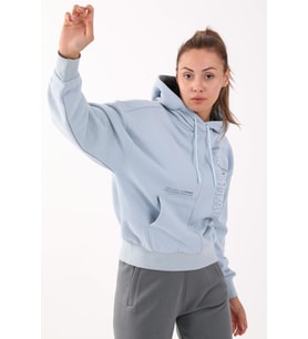 Maraton Comfort Kadın Kapüşonlu Sislimavi Sweatshirt