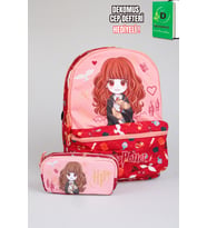 x Dekomus "Magic Girl Collection" Hermione Granger Lisanslı Ortopedik İlkokul ve Kalem Çantası Seti