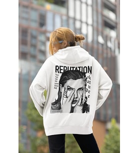 Taylor Swift Reputation Baskılı Unisex Oversize Şarkıcı Hoodie