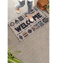 Valerine Life Geometrik Bohem Temalı Welcome Kapı Önü Paspası 45x70cm