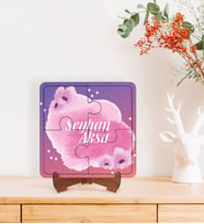 BK Gift Kişiye Özel İsimli Kadınlar Günü Tasarımlı Ahşap Standlı Puzzle Çerçeve-12