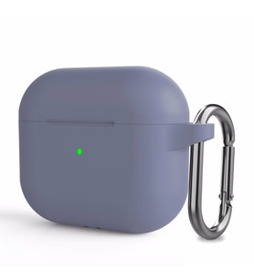 Microsonic Apple AirPods 3 Askılı Mat Silikon Kılıf Lavanta Grisi