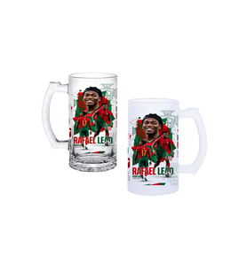 Ghostbastır Design Rafael Leao Kulplu Bira Bardağı Buzlu veya Şeffaf Seçenekli 0183