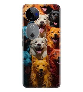 Vivo V40 5G Kılıf Boutique Baskılı Resimli Köpekçikler Pcode -026