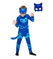 Pj Maskeliler Pija Maskeliler Kostüm Catboy Kedi Çocuk (Mavi) Maske Hediyeli - 2 Maskeli