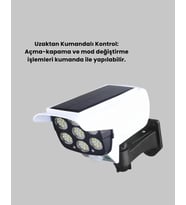 Solar Şarjlı Hareket Sensörlü LED Dış Mekan Lambası Kamera Tasarımlı Güvenlik Işığı