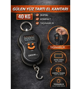 Taşınabilir Dijital Askılı El Terazisi 40 kg Işıklı LCD Ekran