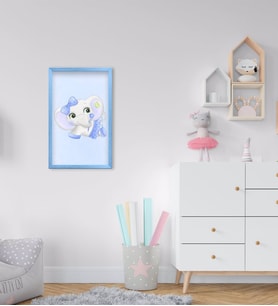 BK Home Sevimli Fil Tasarımlı Dekoratif Mavi Ahşap Çerçeveli Çocuk Odası Tablo-4