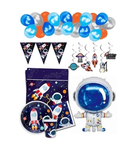 Kozmik Galaksi Konseptli Doğum Günü Seti Erkek Çocuk Doğum Günü Balon Seti