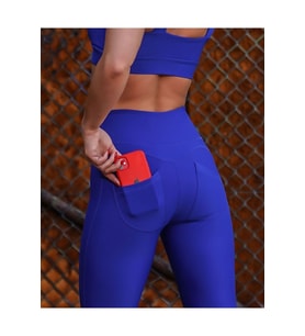 Saks Mavi Arkada Cepli Spor Tayt