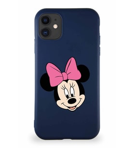 Apple iPhone 11 Soft Premier Kapak Minnie Mouse-C Tasarımlı Silikon Kılıf - Lacivert (Şeffaf)