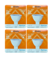 (4 Adet) Osaka 5W (40W) Beyaz Işık (6500K) G4 Duylu (İğne Bacak) Led Çanak Ampul