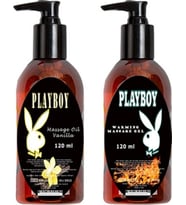 Playboy Massage Oil Warming And Vanilla Fragrances 120 ml Isıtıcılı ve Vanilya Kokulu Vücut Masaj Ya