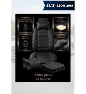 leon 2019 Koltuk ve Kılıf uyumlu Yastık Lüks Siyah Minder 2 Minder 2 Yastık