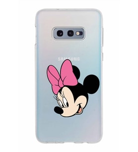 Samsung Galaxy S10E Kapak Minnie Mouse Tasarımlı Şeffaf Silikon Kılıf