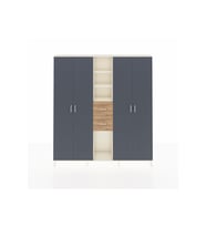 Arges Dolap 15 Raflı 2 Çekmeceli 4 Kapaklı 220x30x243 Aytaşı-Antrasit/Çam
